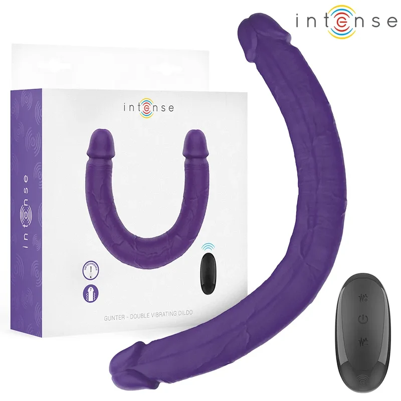Vibromasseur Double Intensif Gunter Intense 40cm 34mm Silicone Médical Hypoallergénique Moteurs Puissants 7modes Télécommande Discret Portable Couples Stimulation Simultanée Profonde