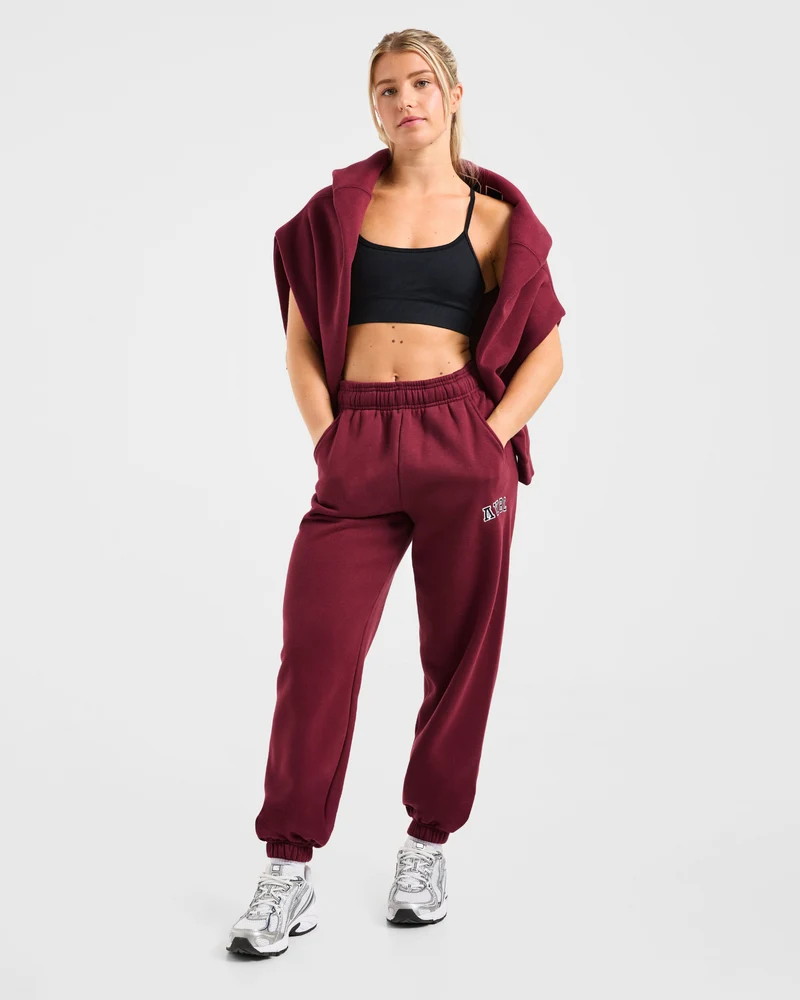 Varsity 2.0 Oversized Joggers - Rouge Wine