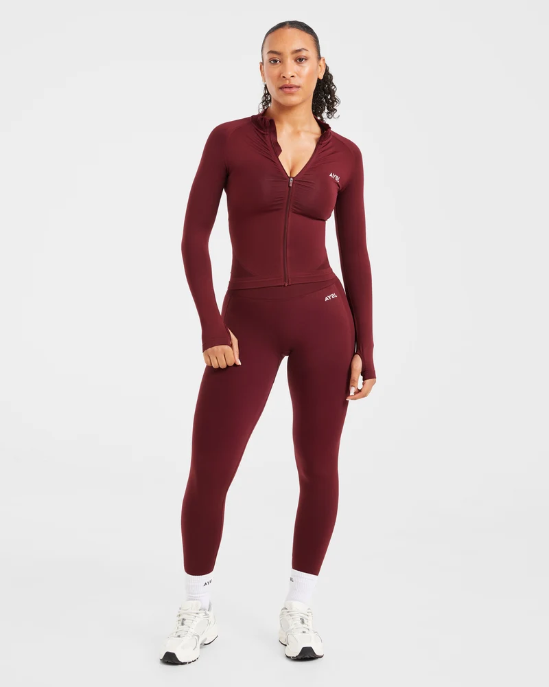 Empower Seamless Full Zip Jacket - Rouge Wine