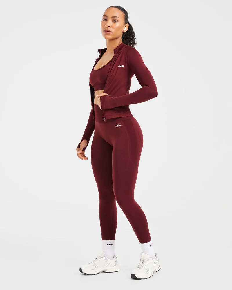 Empower Seamless Full Zip Jacket - Rouge Wine