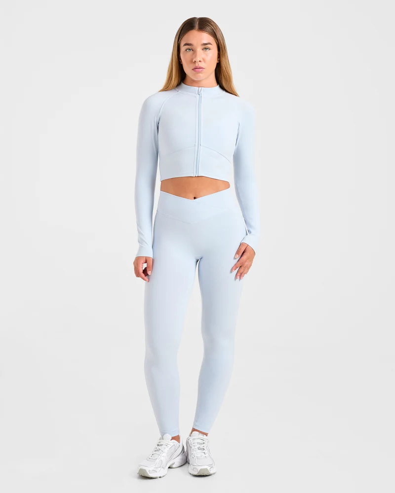 Sculpt Wrap Zip Up Jacket - Iced Bleu