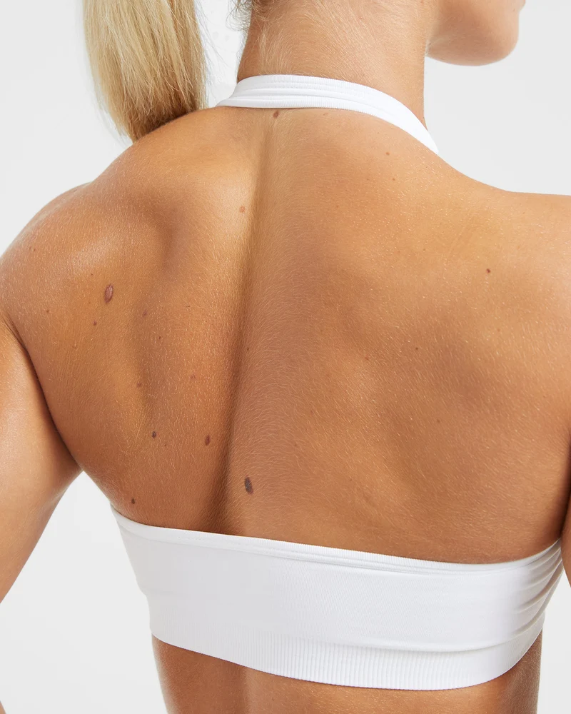 Essential Seamless Halterneck Sports Bra - Blanc