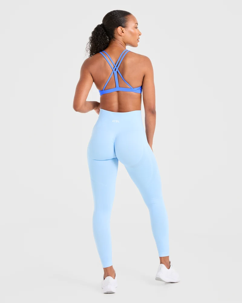 Essential Strappy Sports Bra - Summer Blue