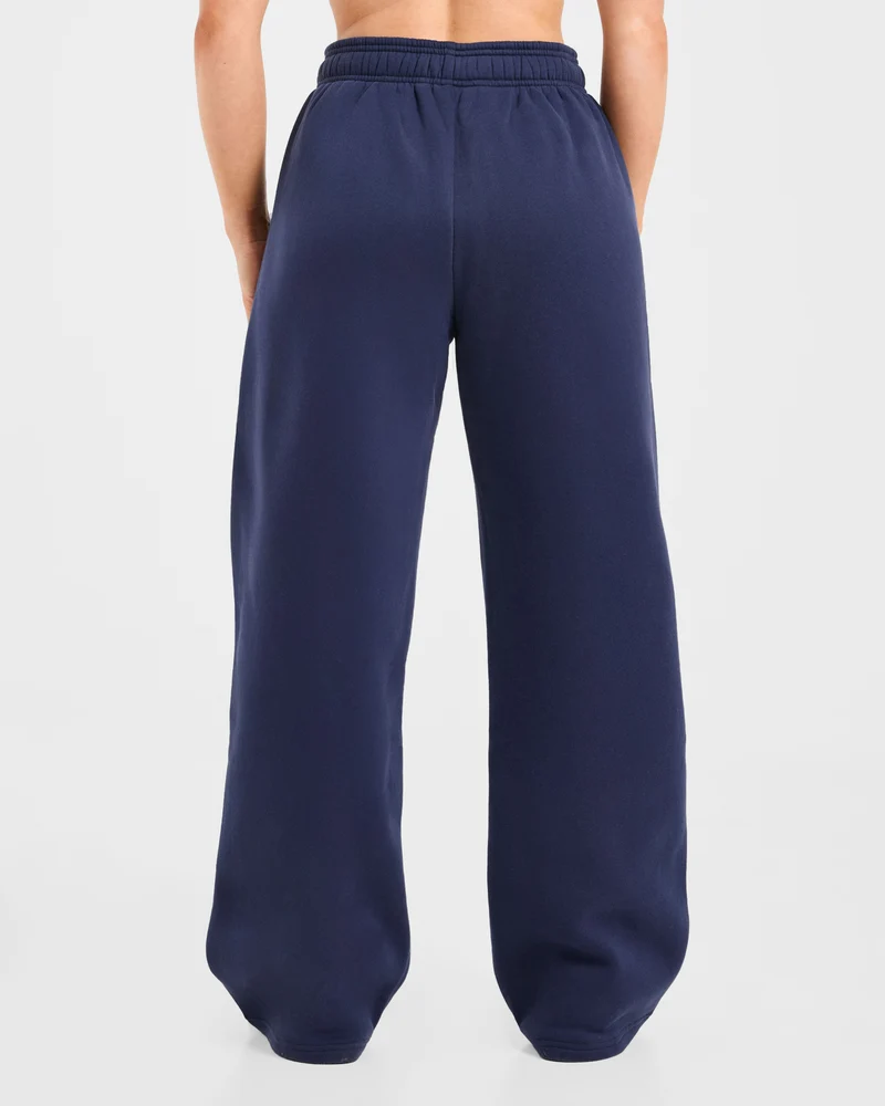 AYBL Sports Outline Oversized Straight Leg Joggers - Navy