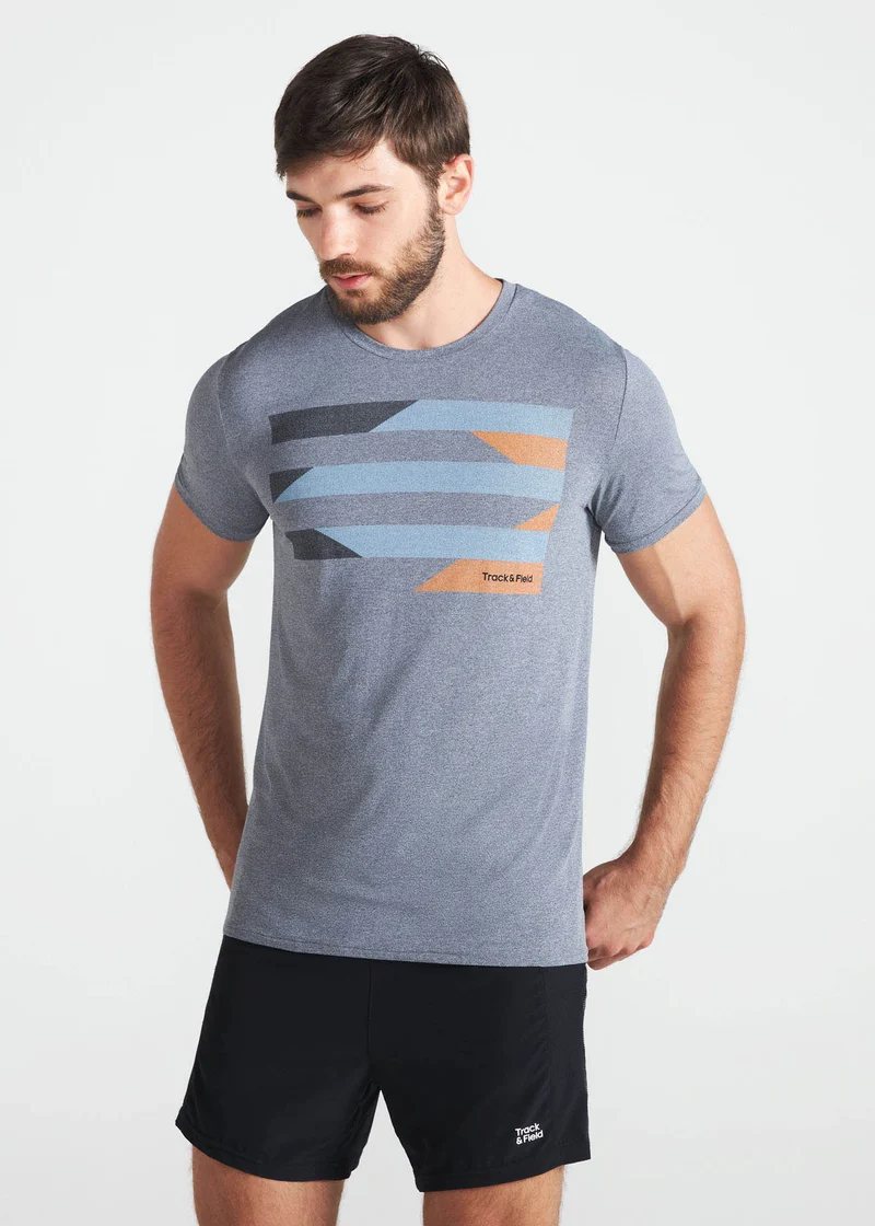 T-shirt Homem Manga Curta Thermodry Listras
