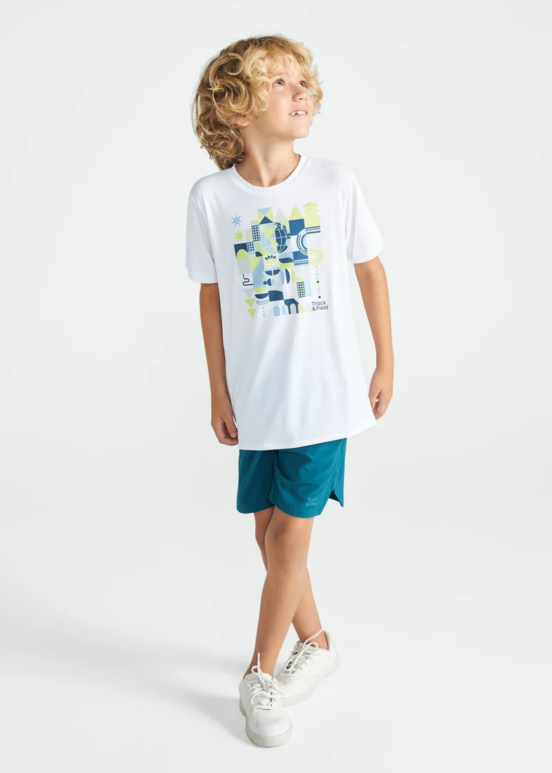 T-shirt Infantil Homem Manga Curta Thermodry Geometrico