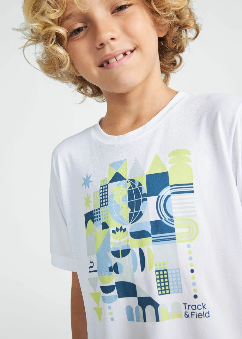 T-shirt Infantil Homem Manga Curta Thermodry Geometrico
