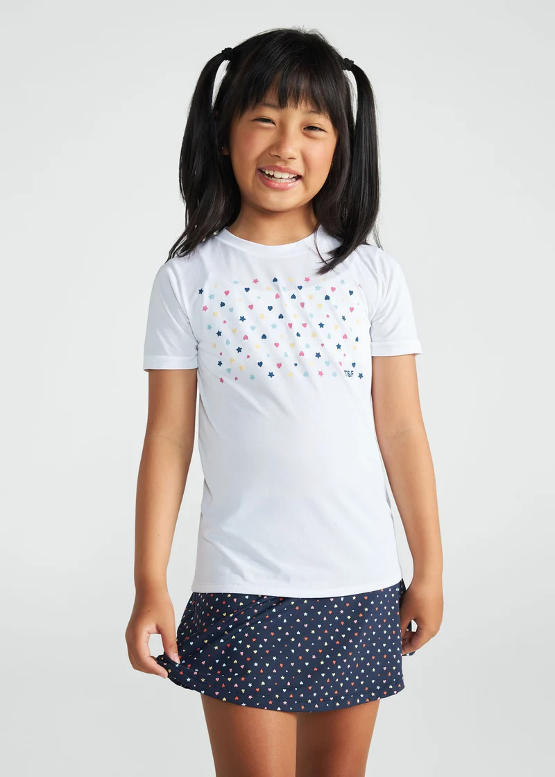 T-Shirt Infantil Menina Manga Curta Thermodry Estrelas