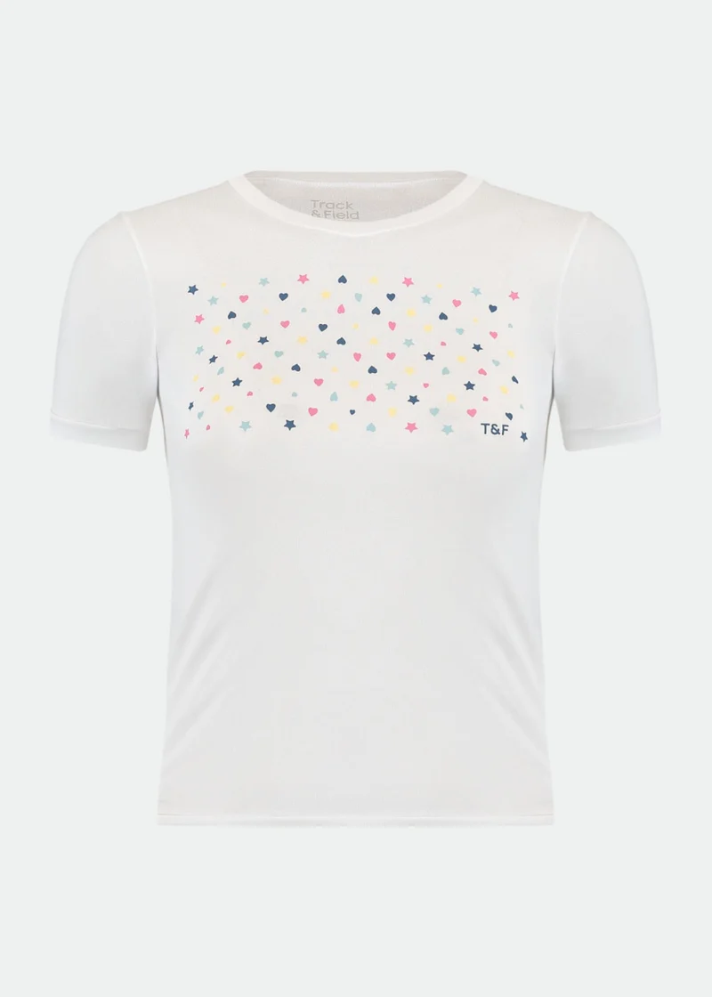 T-Shirt Infantil Menina Manga Curta Thermodry Estrelas