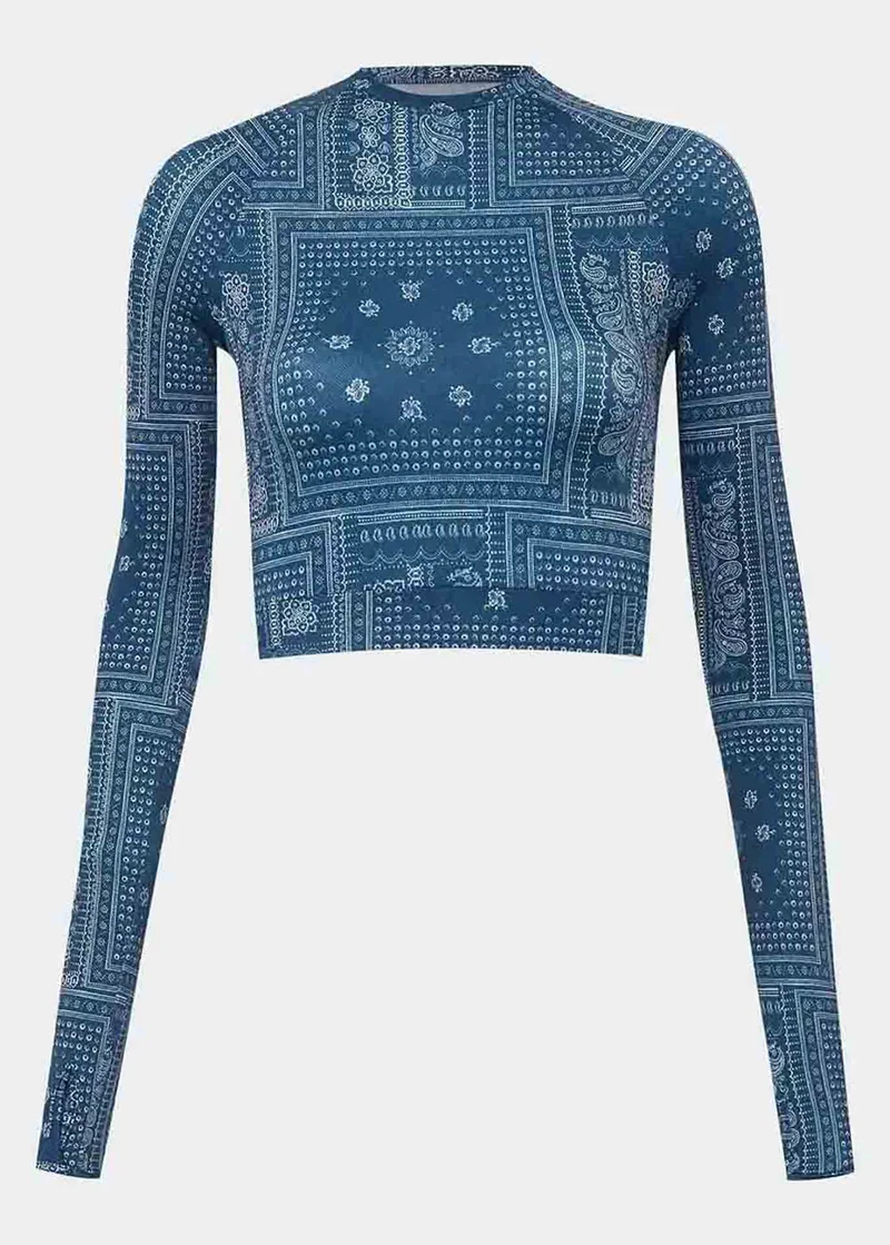 T-shirt Manga Longa Cropped Uv Bandana