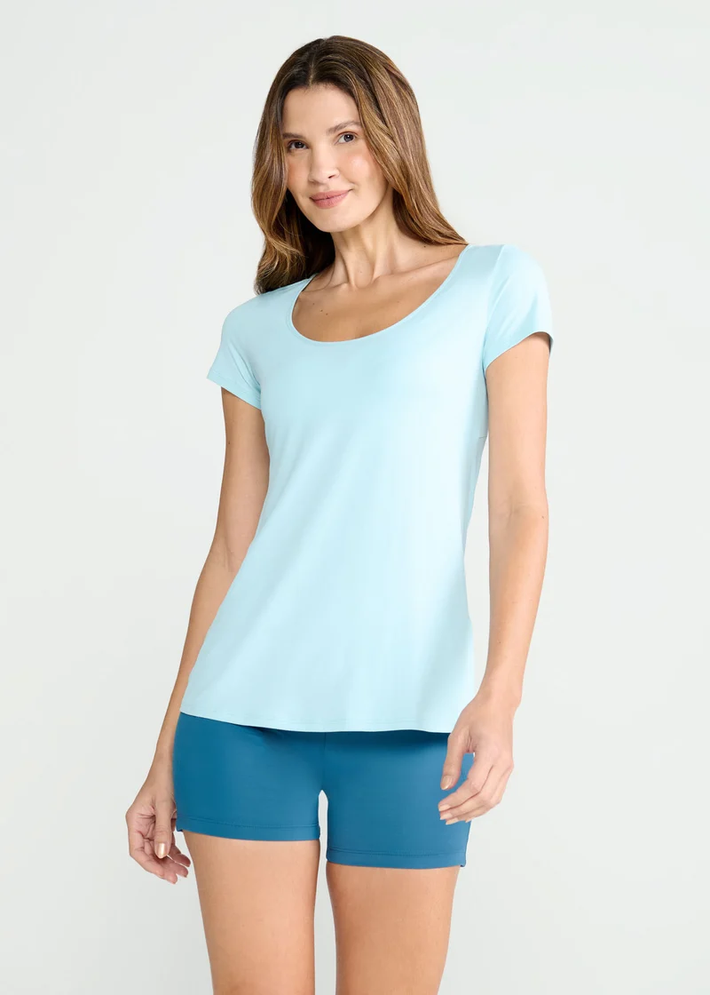 T-shirt Mulher Manga Curta Gota