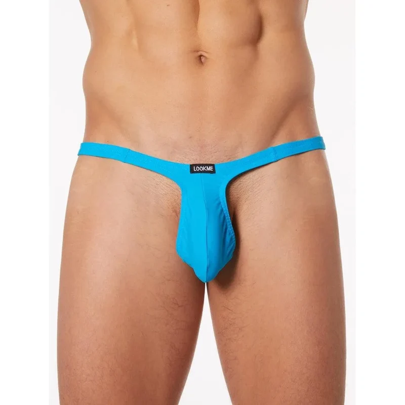 Mini string bleu échancré mignon sexy homme LOOKME confort polyamide élasthanne extensible respirant peau douce séduisant