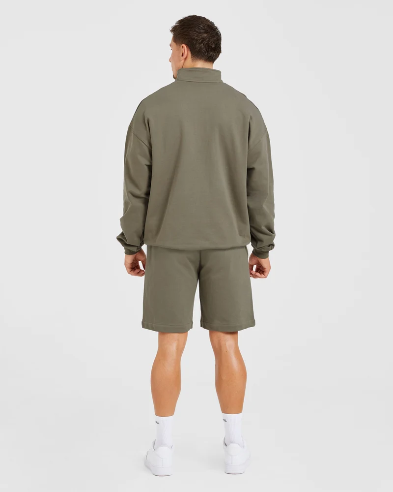 Rebound 1/4 Zip Pullover - Dusky Olive