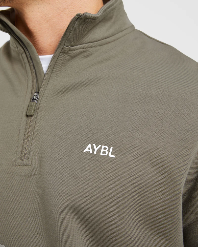 Rebound 1/4 Zip Pullover - Dusky Olive