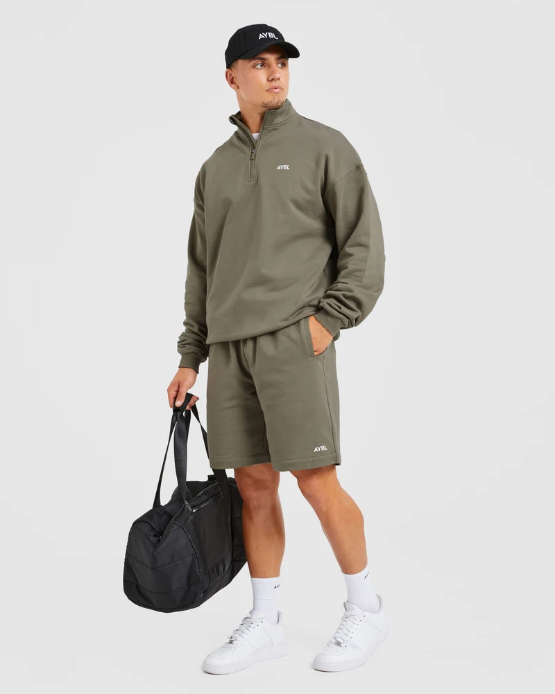 Rebound 1/4 Zip Pullover - Dusky Olive