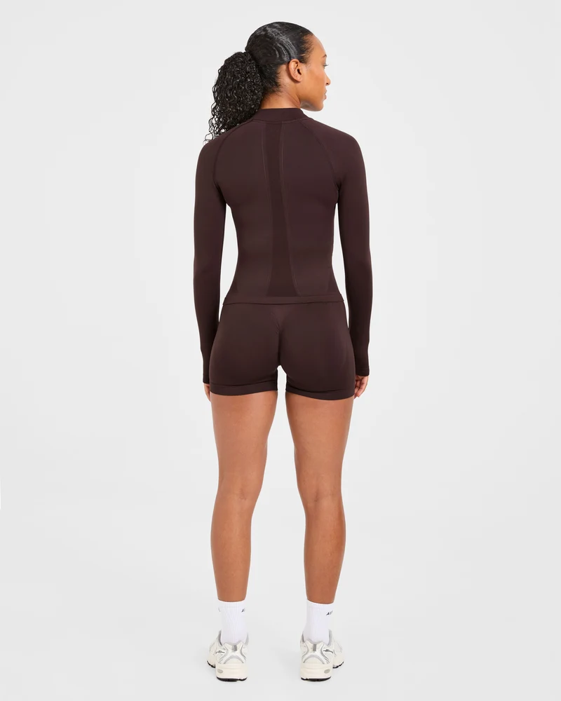 Empower Seamless Full Zip Jacket - Cocoa Brun