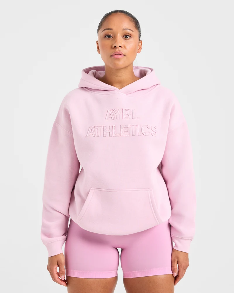 Athletics Applique Oversized Hoodie - Sugar Rose