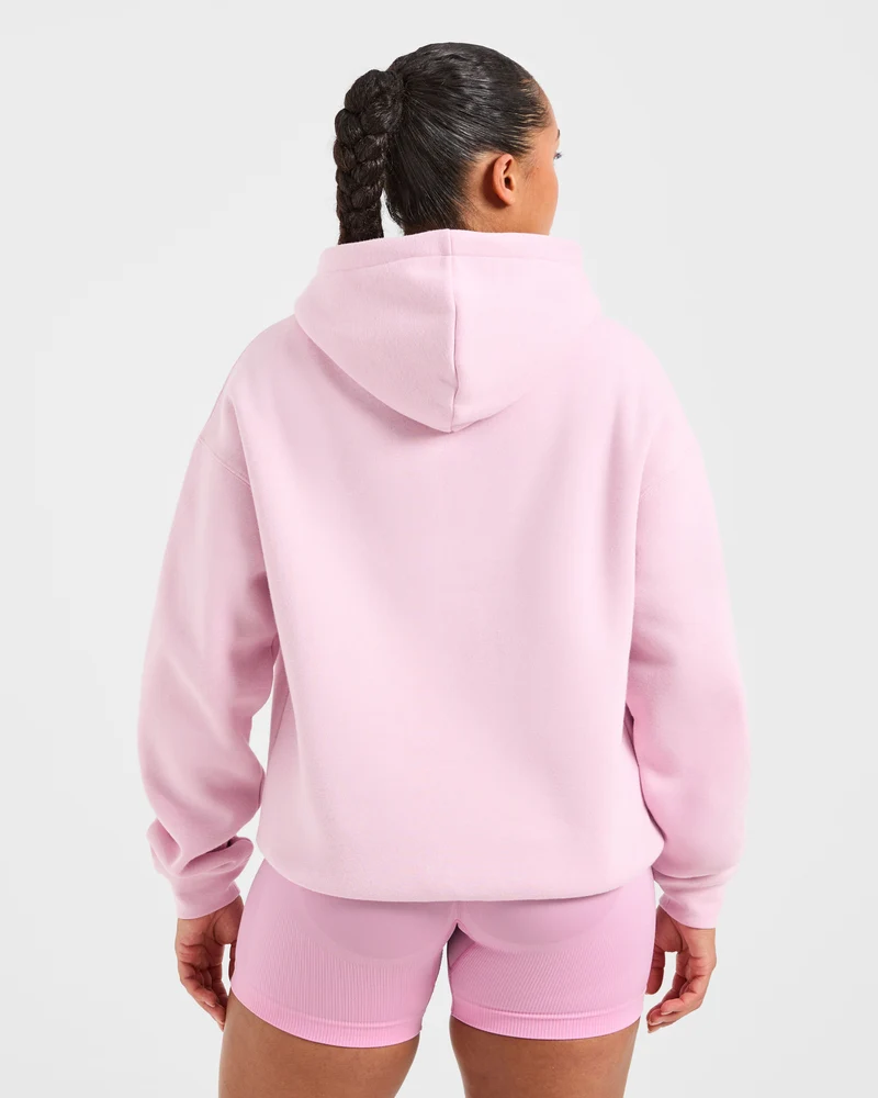 Athletics Applique Oversized Hoodie - Sugar Rose