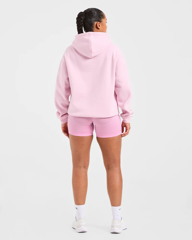 Athletics Applique Oversized Hoodie - Sugar Rose
