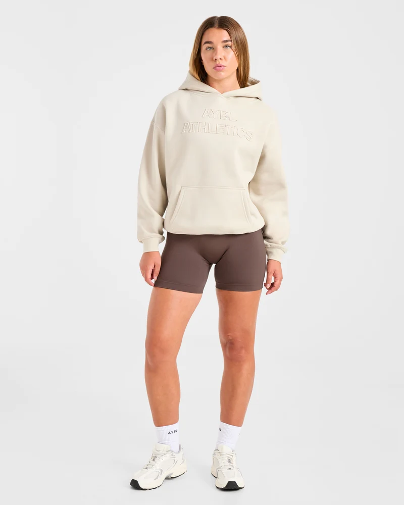 Athletics Applique Oversized Hoodie - Sand
