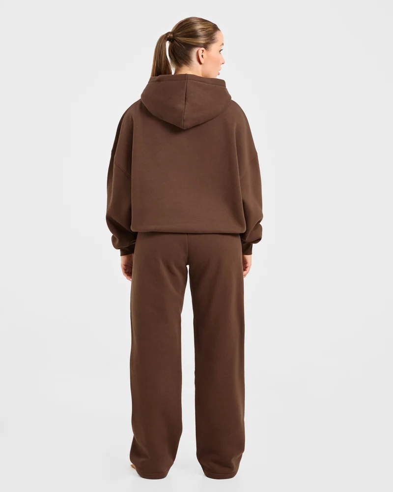Varsity 2.0 Oversized Straight Leg Joggers - Marron