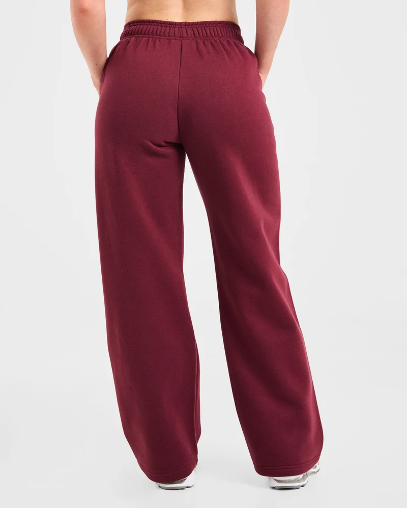 Varsity 2.0 Oversized Straight Leg Joggers - Rouge Wine