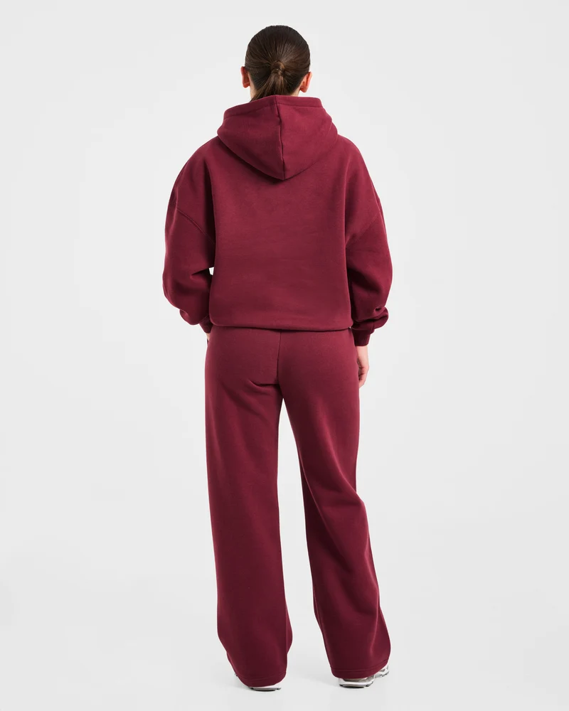 Varsity 2.0 Oversized Straight Leg Joggers - Rouge Wine