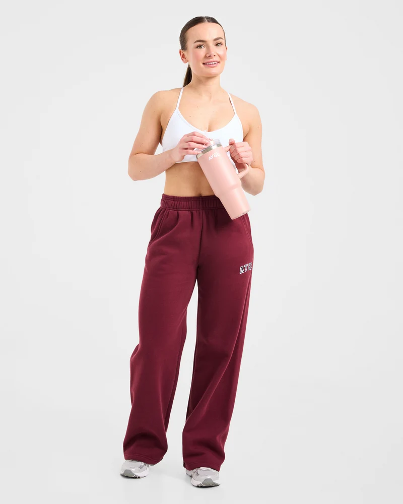 Varsity 2.0 Oversized Straight Leg Joggers - Rouge Wine