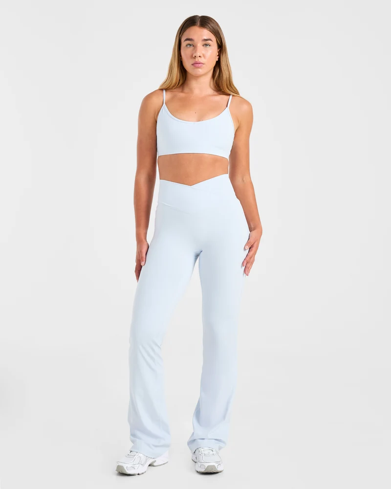 Sculpt Wrap Flared Leggings - Iced Bleu