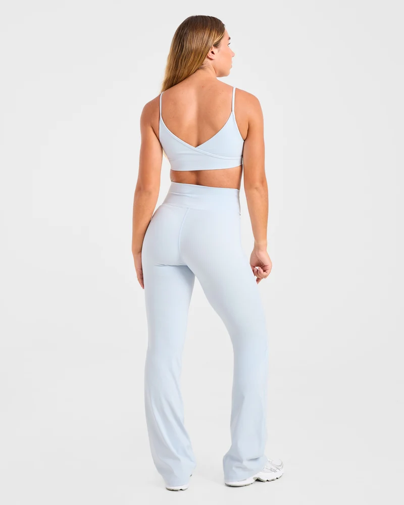Sculpt Wrap Flared Leggings - Iced Bleu