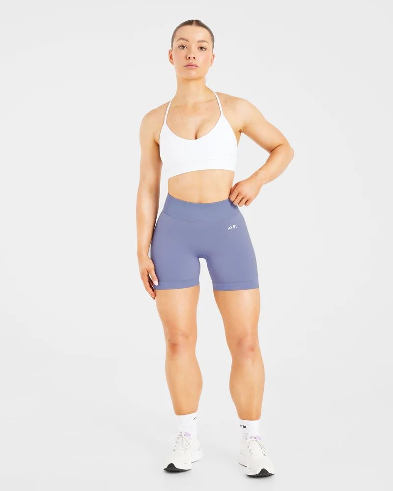 Essential V Neck Strappy Sports Bra - Blanc
