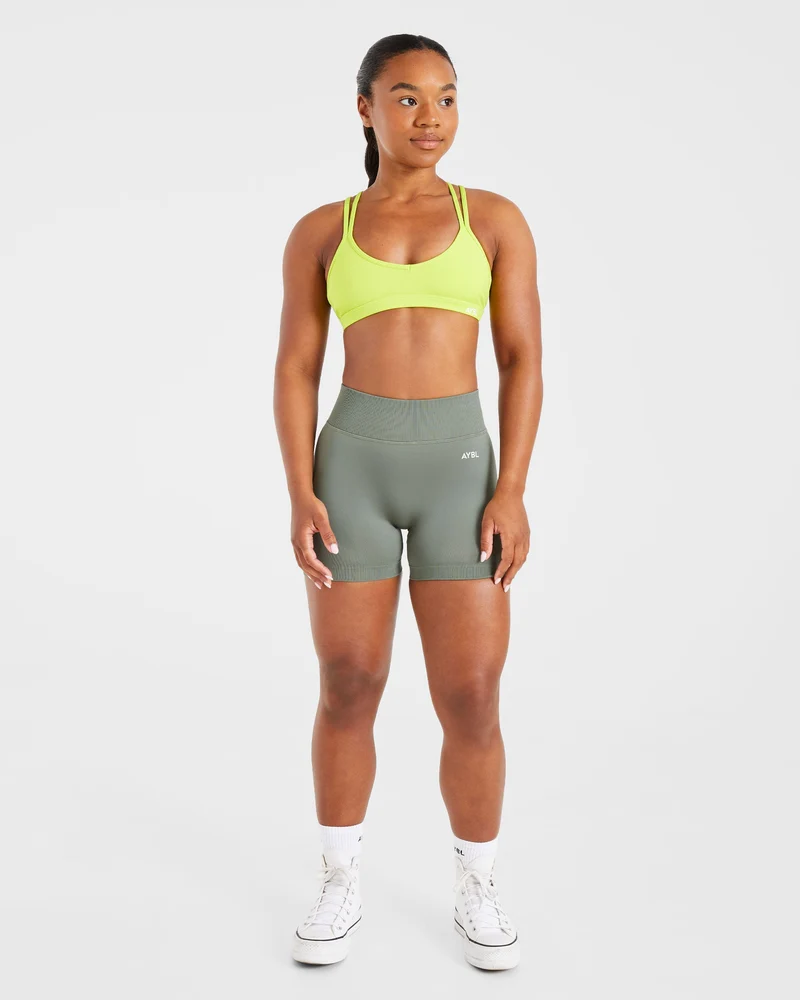 Essential Strappy Sports Bra - Lime Punch