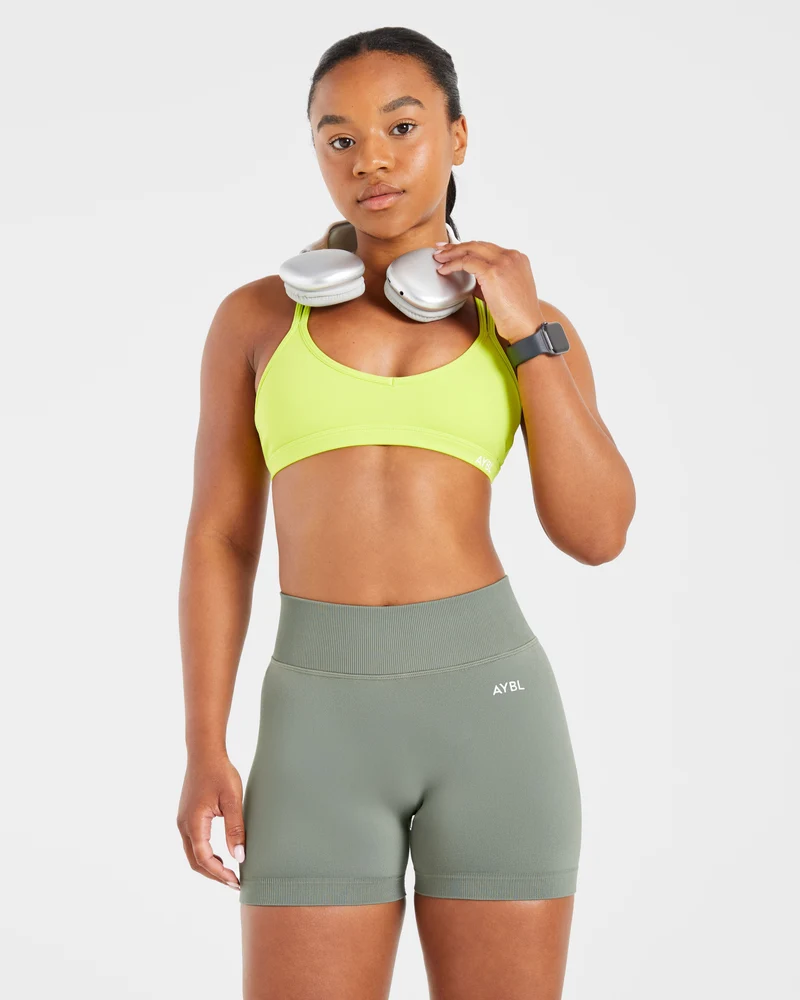 Essential Strappy Sports Bra - Lime Punch