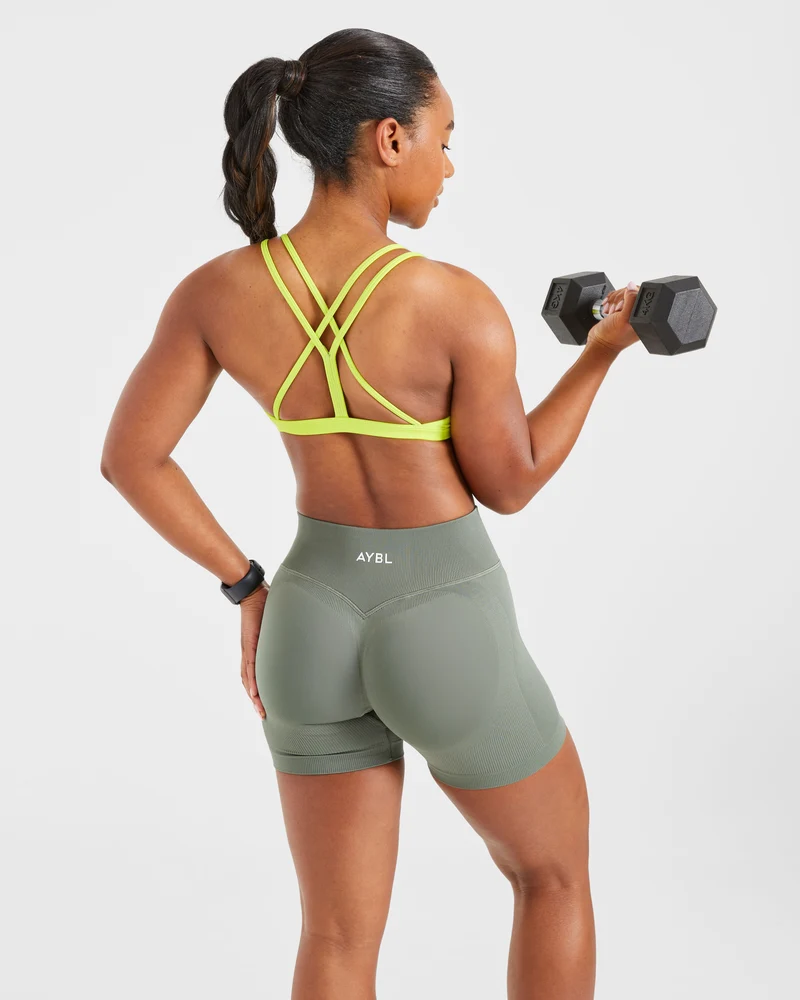 Essential Strappy Sports Bra - Lime Punch