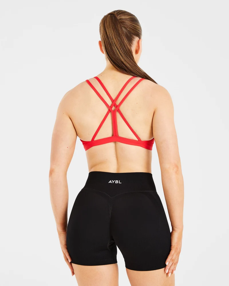 Essential Strappy Sports Bra - True Rouge