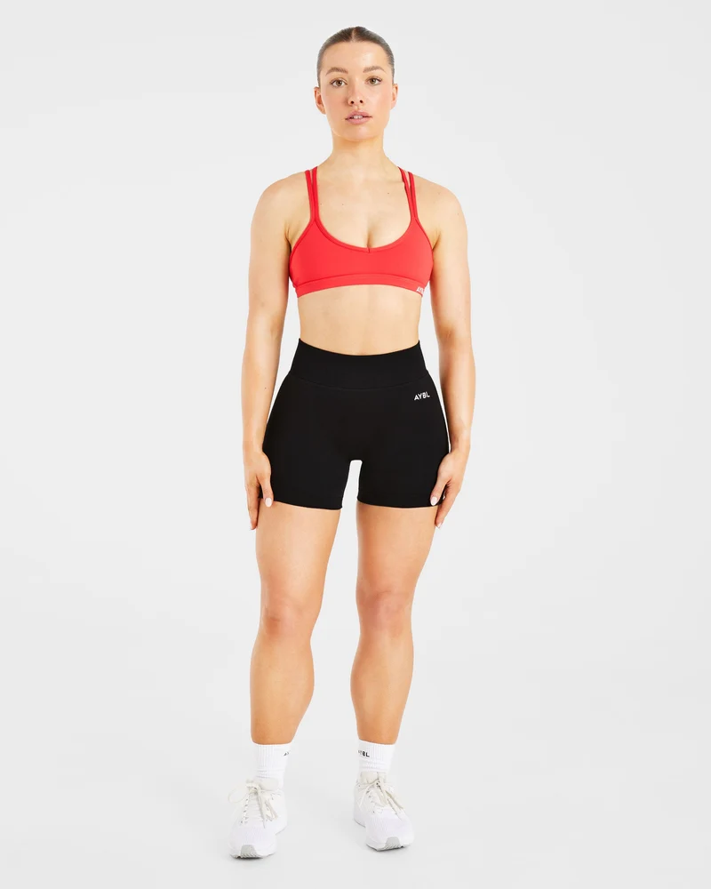 Essential Strappy Sports Bra - True Rouge