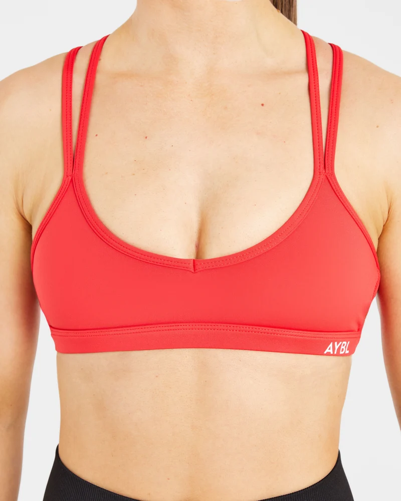 Essential Strappy Sports Bra - True Rouge