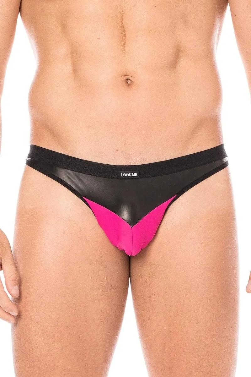 string simili cuir magenta audacieux énergique opaque doux extensible pointe arrière rappel confortable sophistiqué sexy polyester élasthanne