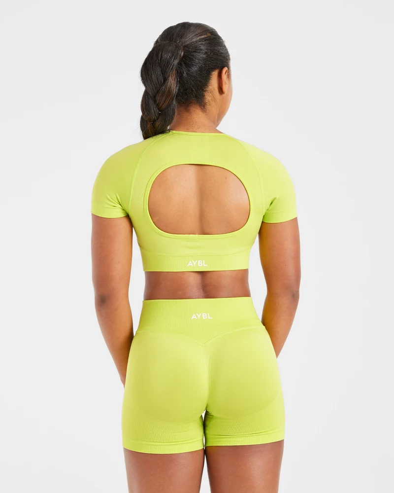 Adapt Seamless Crop Top - Lime Vert