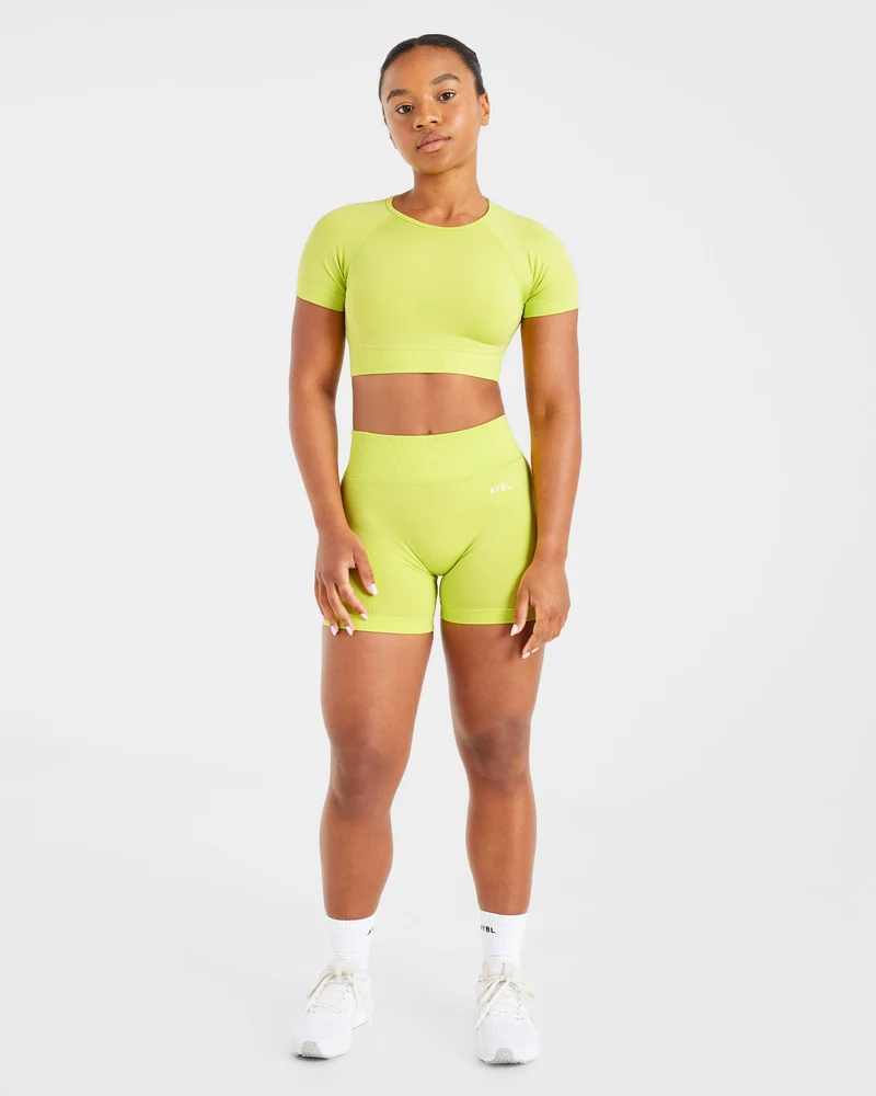 Adapt Seamless Crop Top - Lime Vert