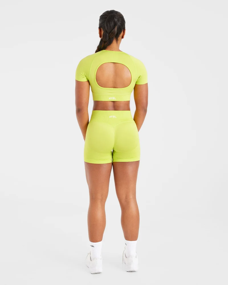 Adapt Seamless Crop Top - Lime Vert