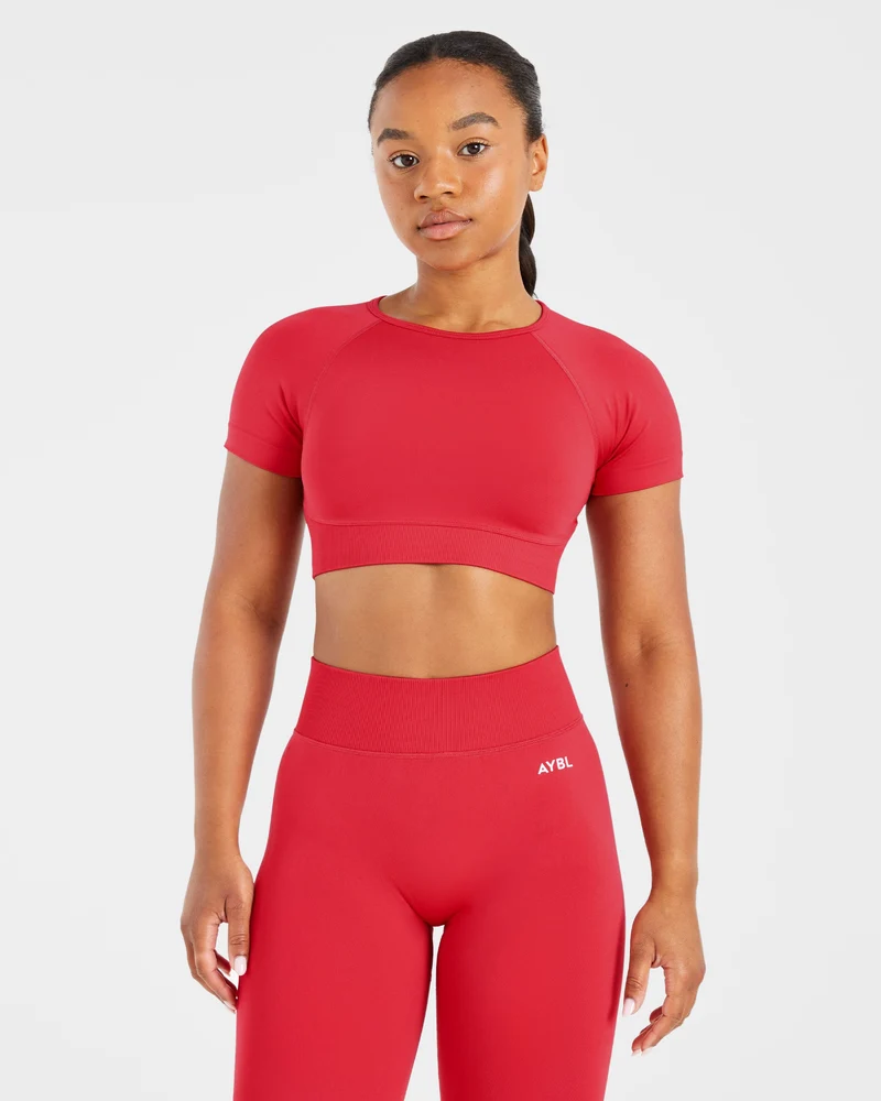 Adapt Seamless Crop Top - Salsa Rouge