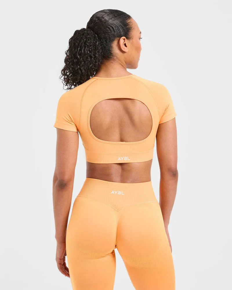 Adapt Seamless Crop Top - Bright Orange
