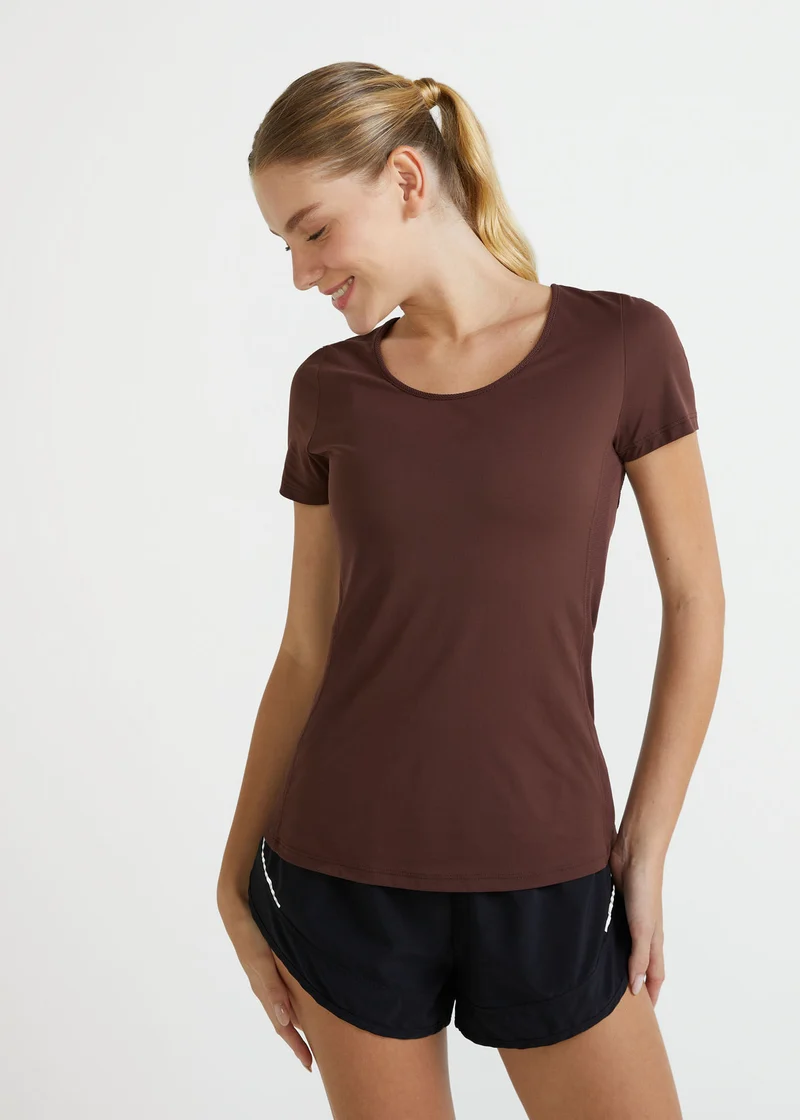 T-shirt Mulher Manga Curta Transpasse