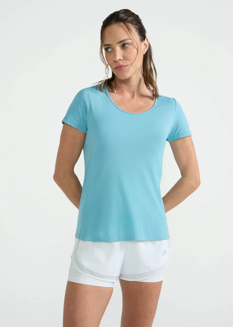 T-shirt Mulher Manga Curta Transpasse