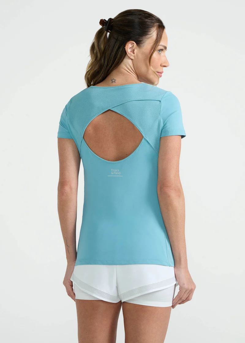 T-shirt Mulher Manga Curta Transpasse
