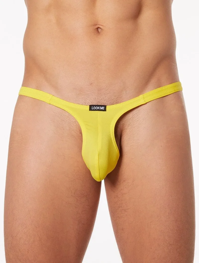 string mini jaune échancré mignon sexy femme polyamide élasthanne extensible confortable durable léger élégante collection lookme