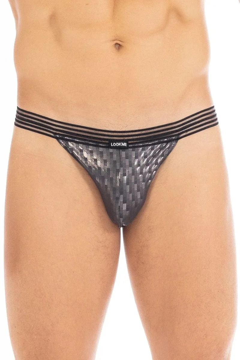 Slip sexy homme simili cuir noir dentelle sensuel élégant confortable extensible ajusté élasthanne respirant luxueux séduisant