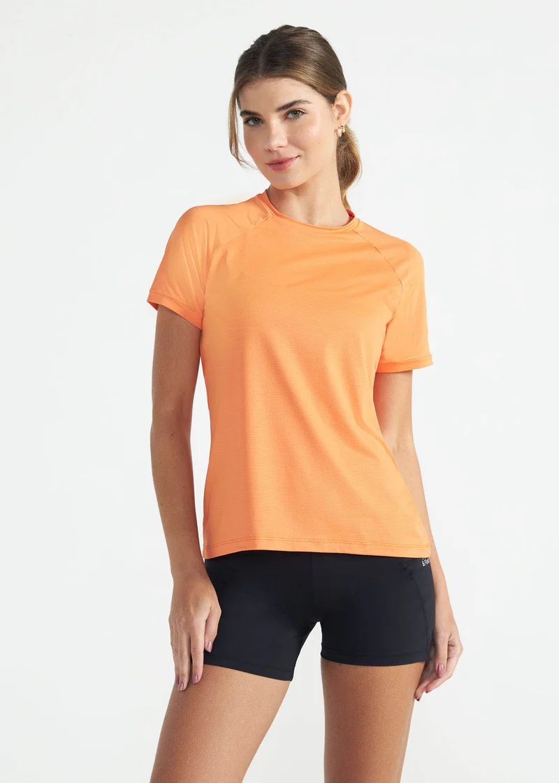 T-shirt Mulher Manga Curta Uv Mesh