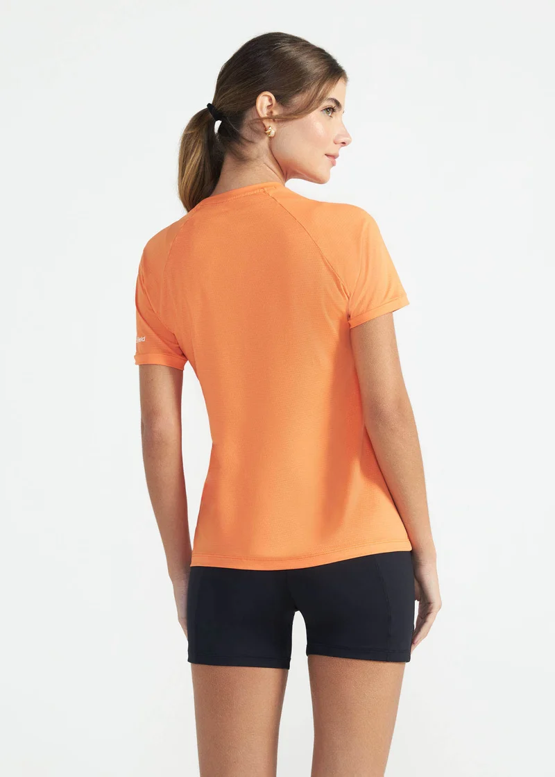 T-shirt Mulher Manga Curta Uv Mesh